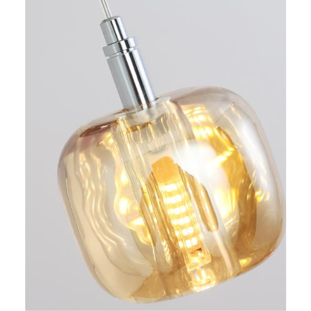 Monarque BIOT - Lustre 3 lampes suspendues en verre  ø30 cm