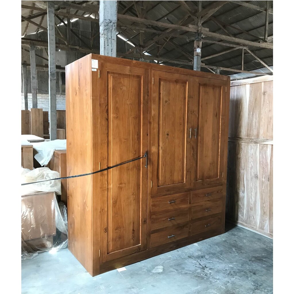 Armoire Minimalist 3 portes 6 tiroirs 160x60x200 Cm