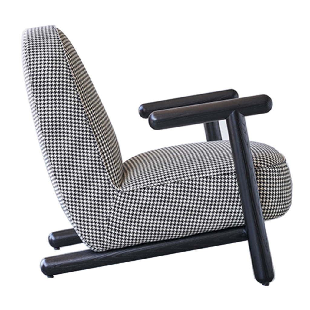 Fauteuil gris avec accoudoirs noirs 68x91x75 cm