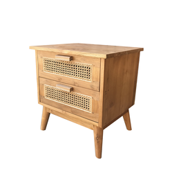 Table de chevet 2 tiroirs avec rotin (BT-325)