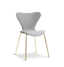 Chaise en velours et pieds métal