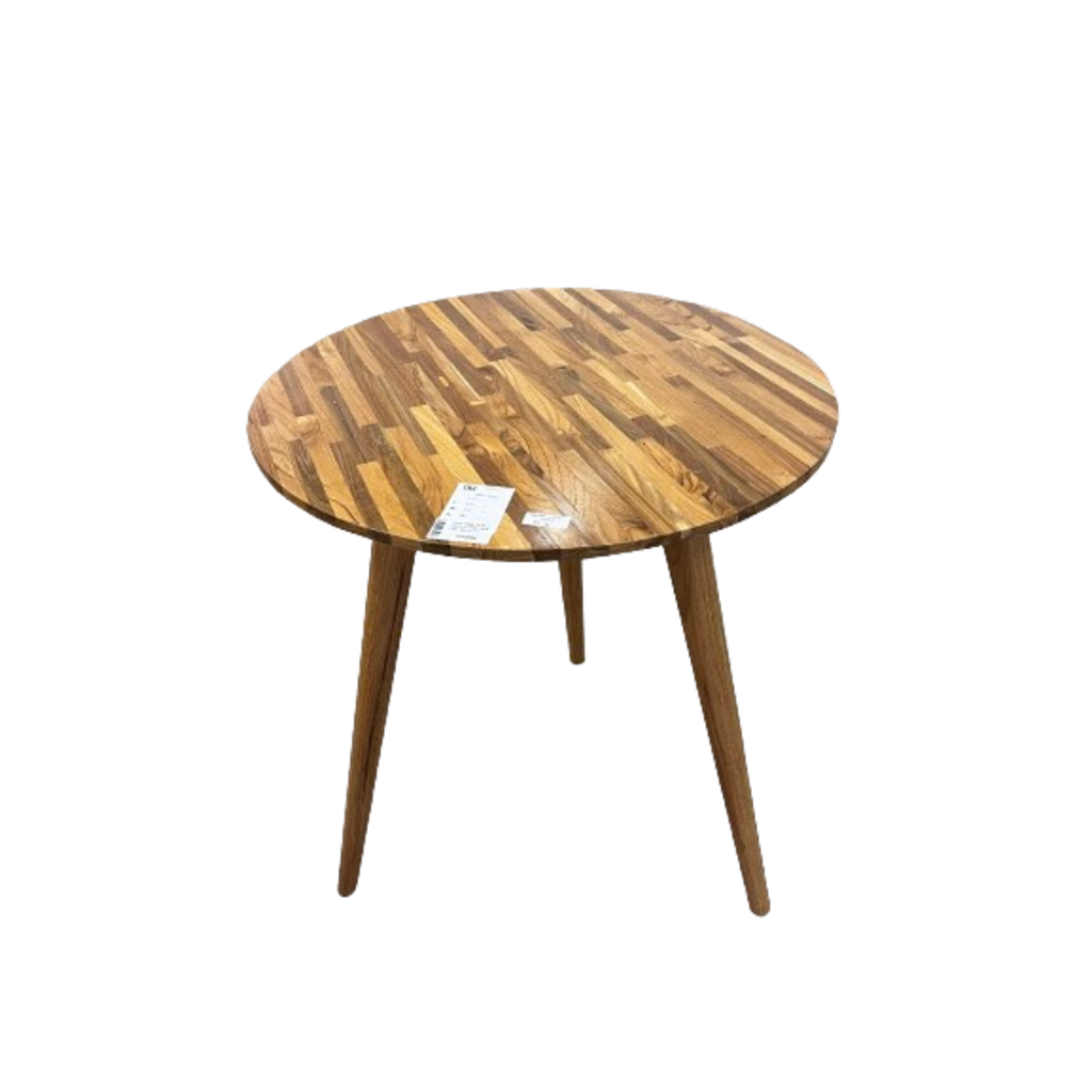 Table basse ronde 3 pieds ronds en Teck Clair