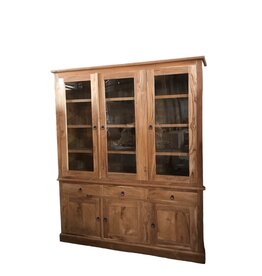 Vaisselier 6 portes dont 3 vitrées & 3 tiroirs 150x45x210 Brut (BT-1460)