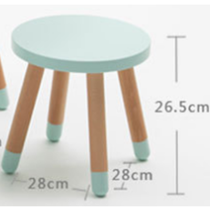 Tabouret rond pour enfant MDF + Hêtre 28x28x26 Cm Bleu