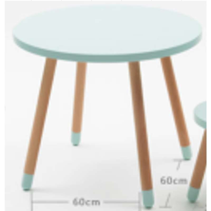 Table ronde pour enfant MDF + Hêtre 60x60x50 Cm Bleu