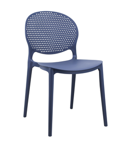 Chaise de table en résine dossier arrondi