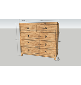 Commode 5 tiroirs - 3 Grands 2 Petits