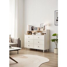 Commode 6 tiroirs 113x41x96 cm Blanc