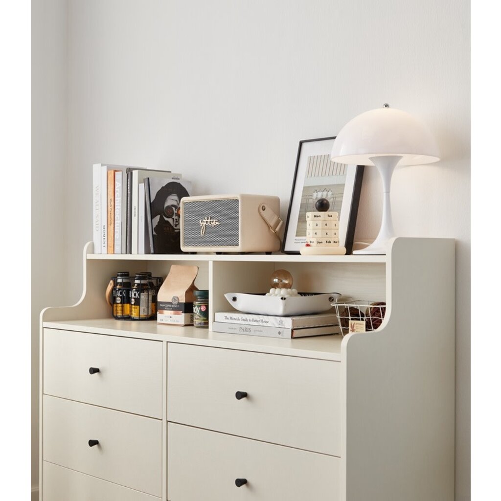 Commode 6 tiroirs 113x41x96 cm Blanc