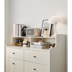 Commode 6 tiroirs 113x41x96 cm Blanc