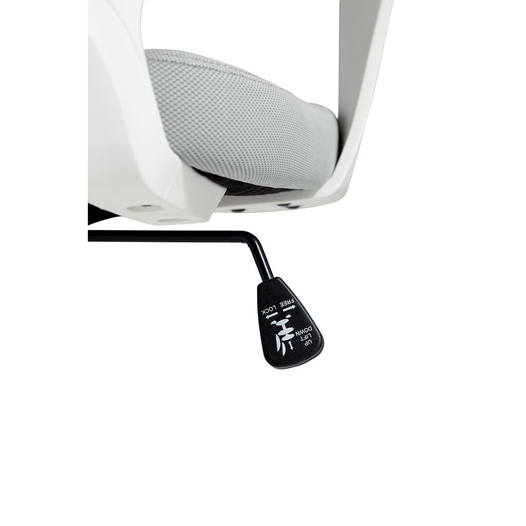 Chaise de bureau réglable en Aluminium Blanc et tissu Gris