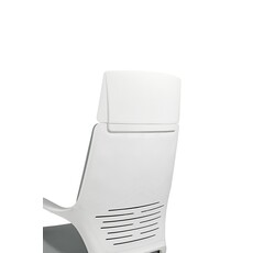 Chaise de bureau réglable en Aluminium Blanc et tissu Gris