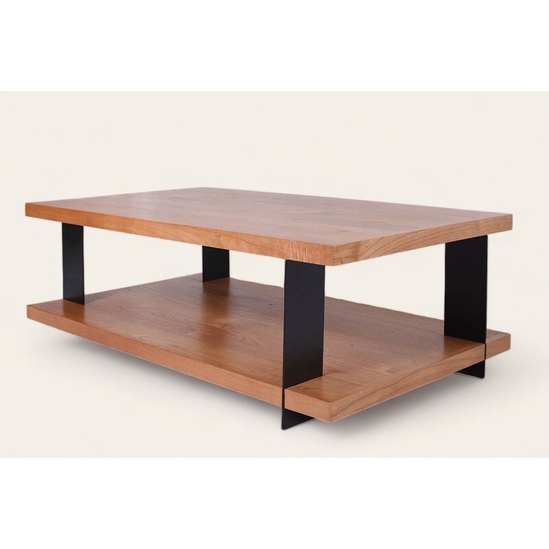 Table basse rectangle en teck et aluminium 120x70x40 cm
