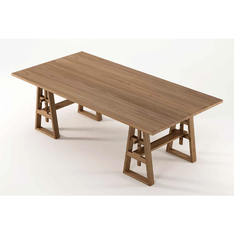 Table en teck hauteur ajustable 200x77x100 Cm Naturel