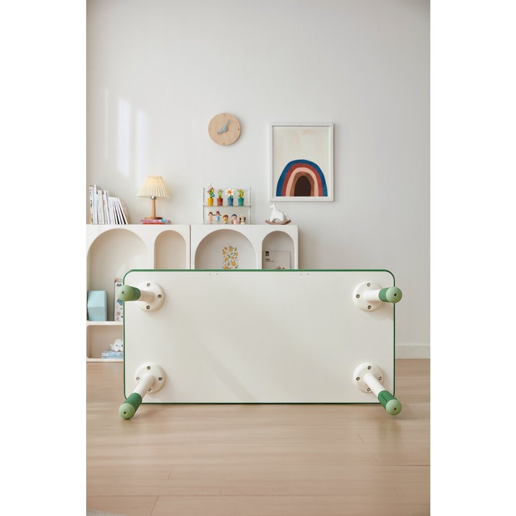Table pour enfant 120x60x44-54 cm Blanc vert - Hauteur ajustable de 10 cm