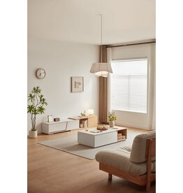 Meuble TV avec plateau en céramique 165x35x35,7 cm Bois + Gris clair