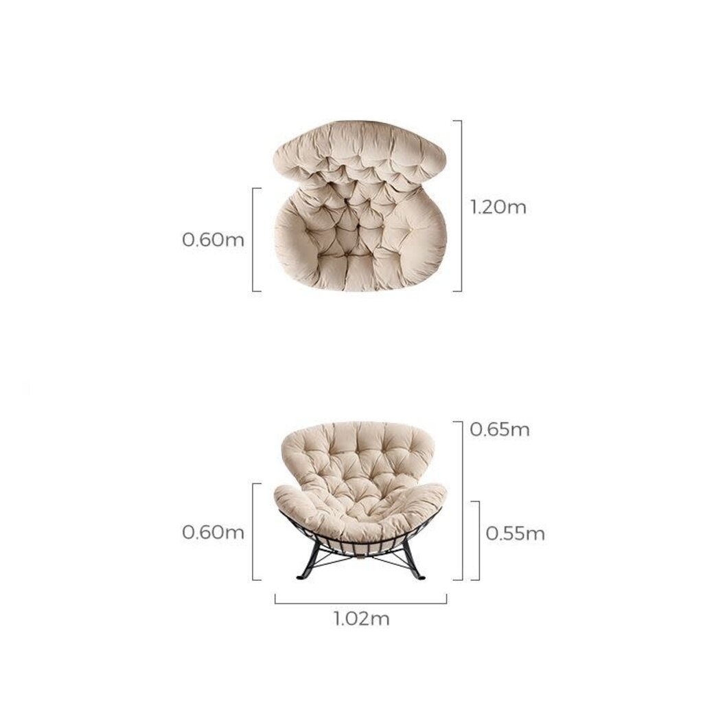 Rocking Chair Suede Fabric 102x120x65 cm