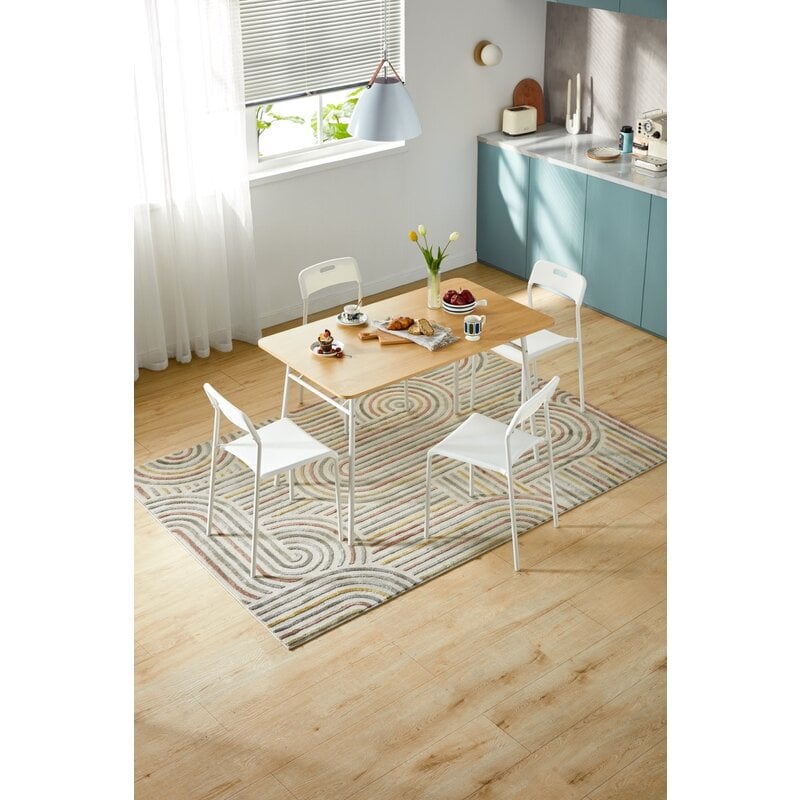 Table à manger pieds blanc 120x70x75 cm