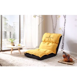 Pouf appui tête ajustable 66x69x66 cm Jaune + Noir