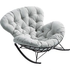 Rocking Chair Suede Fabric 102x120x65 cm