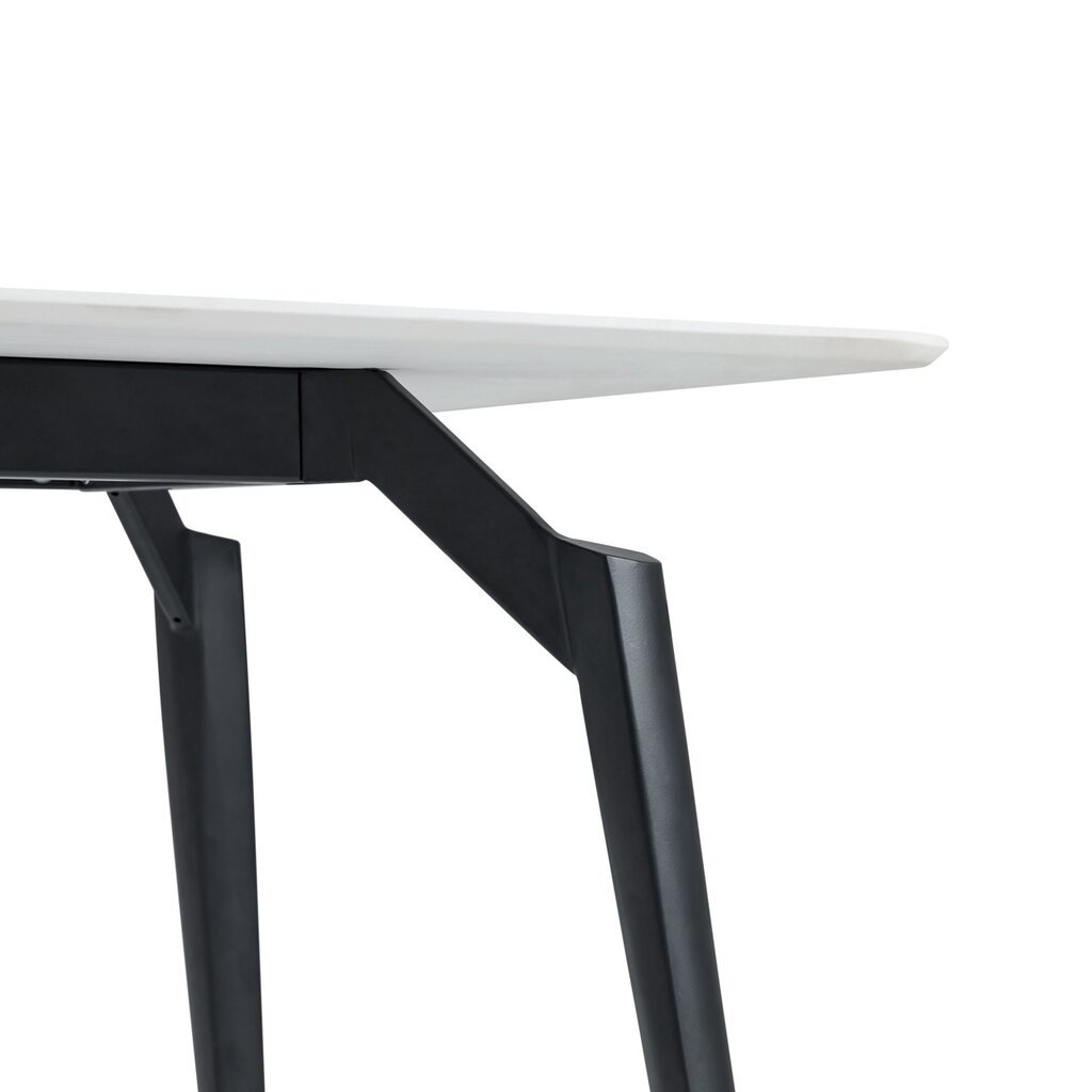Table à manger pieds métal noir dessus céramique poli 140x80x75 cm