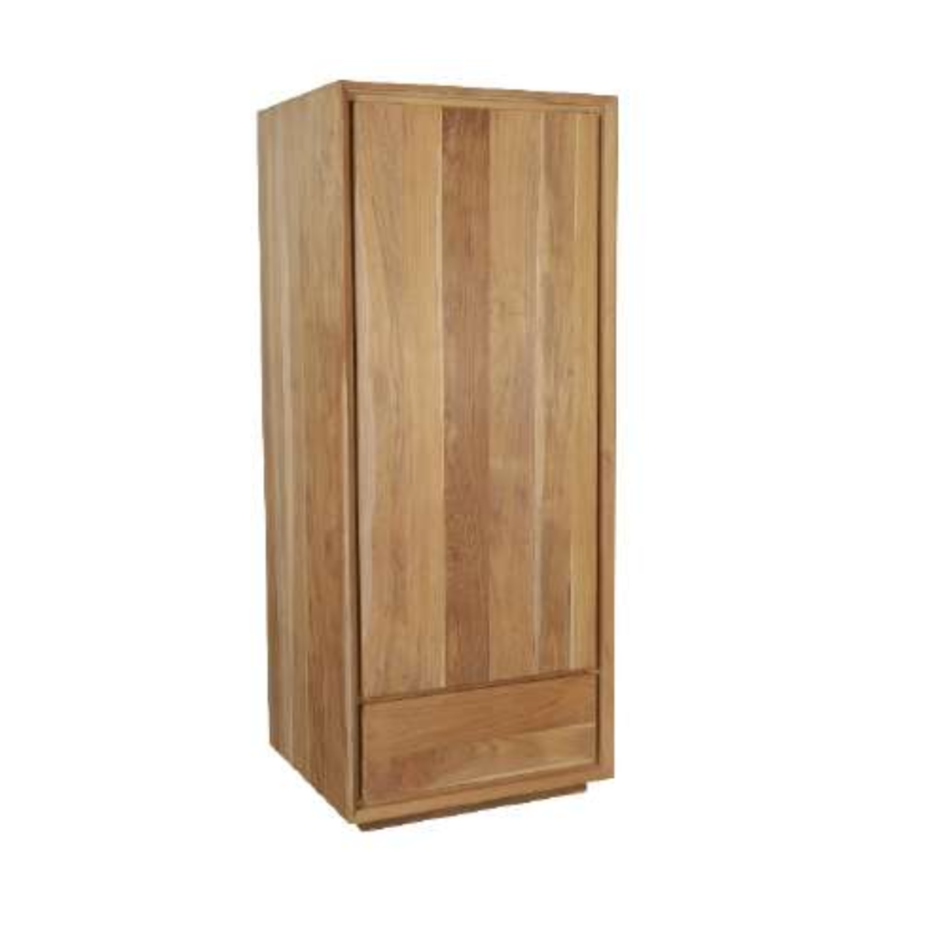 Penderie Oliver en Teck 1 porte 1 tiroir 70x60x190 cm Amber Brown