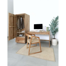 Penderie Oliver en Teck 1 porte 1 tiroir 70x60x190 cm Amber Brown