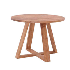 Table à manger Lydia en Teck Premium Brut Ø80c75 cm