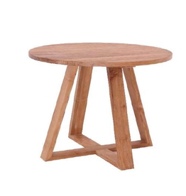 Table à manger Lydia en Teck Premium Brut Ø80c75 cm