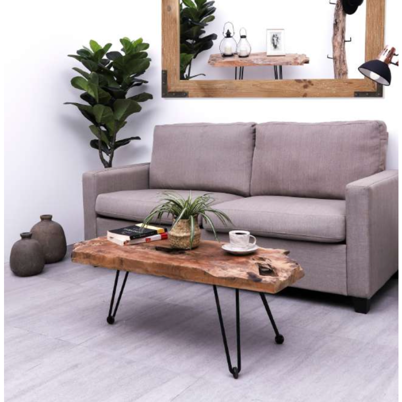 Table basse Isana en racine de Teck 100x40x40 cm