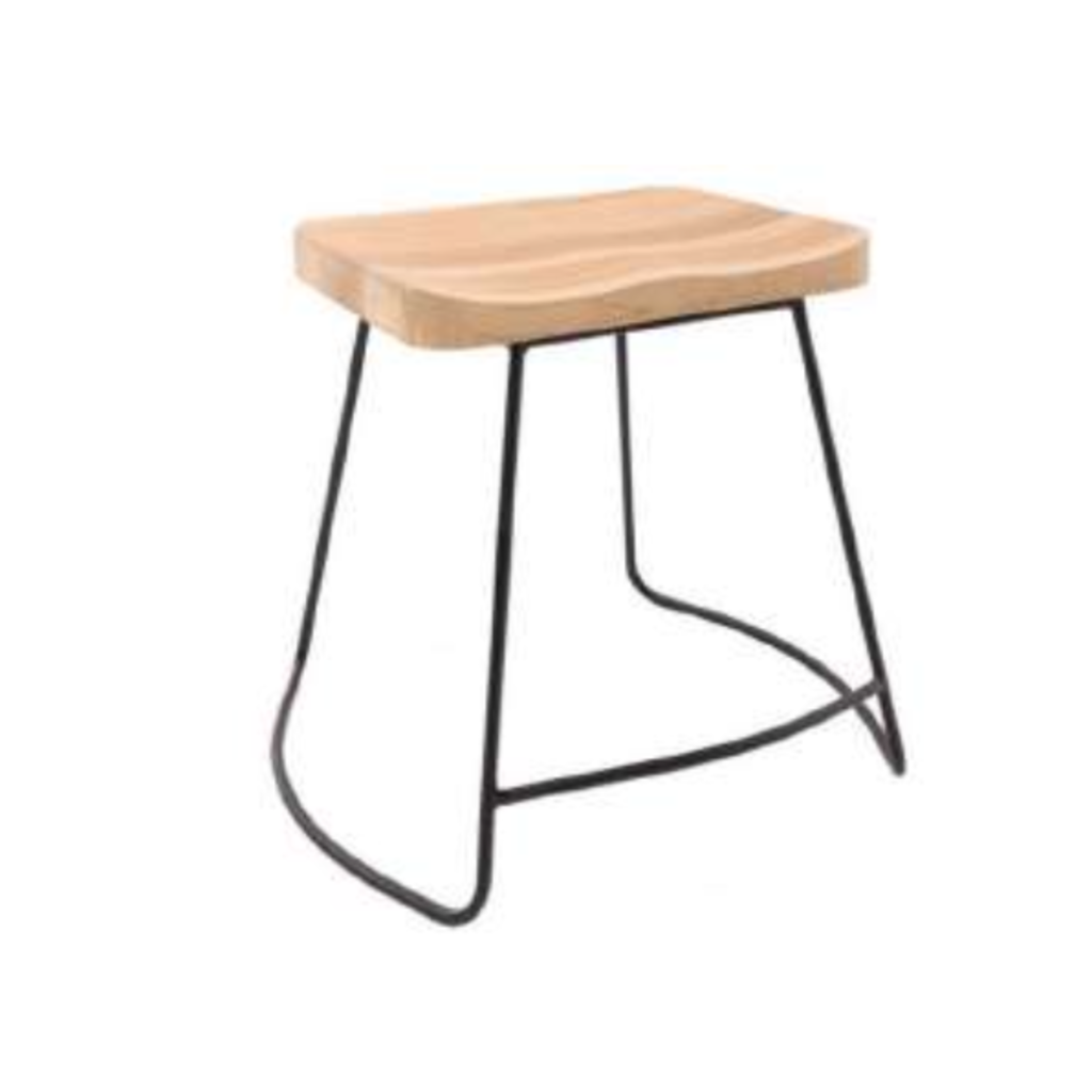 Tabouret Loko en Teck + métal