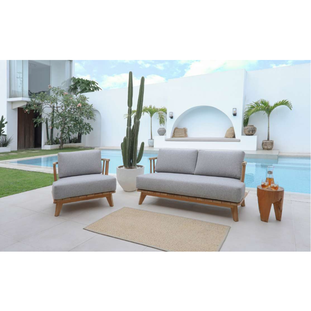 Fauteuil Rooji en Teck Premium Brut 82x73x69 cm