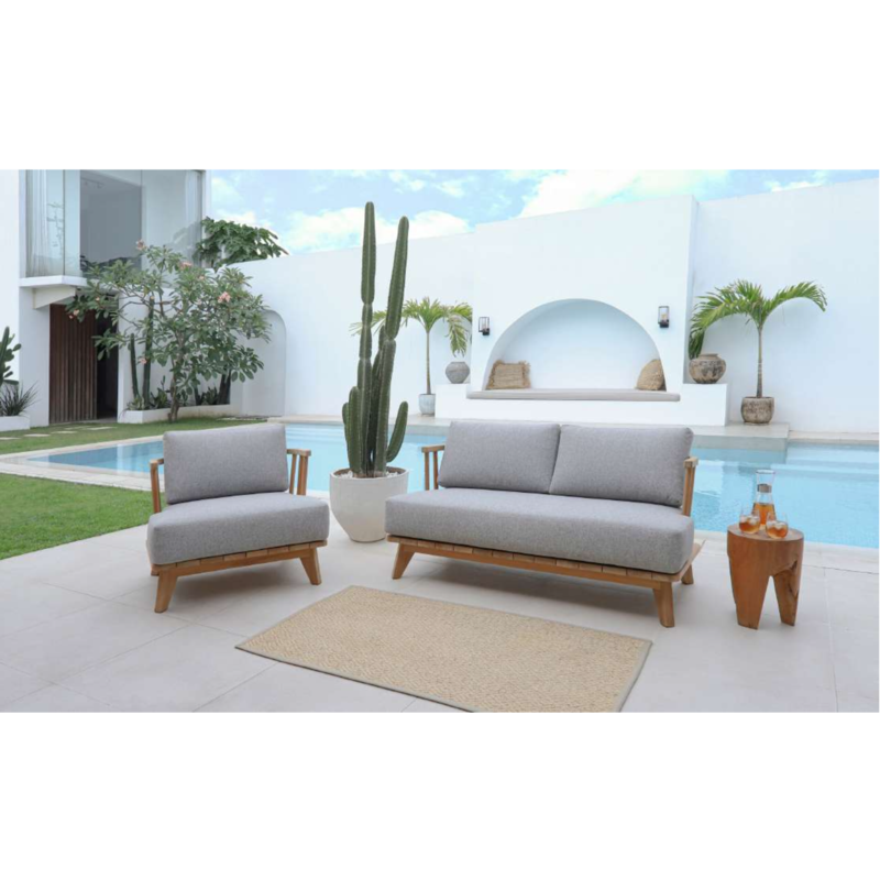Fauteuil Rooji en Teck Premium Brut 82x73x69 cm