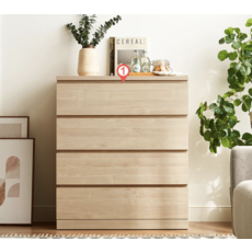 Commode 4 tiroirs 80x40x93 cm Bois