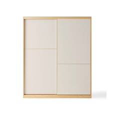 Penderie 2 portes coulissantes 160x60x213 cm Bois + Blanc