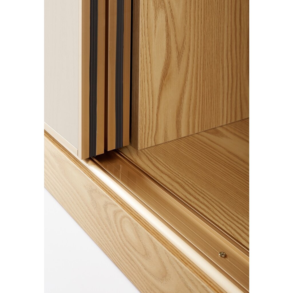 Penderie 2 portes coulissantes 160x60x213 cm Bois + Blanc