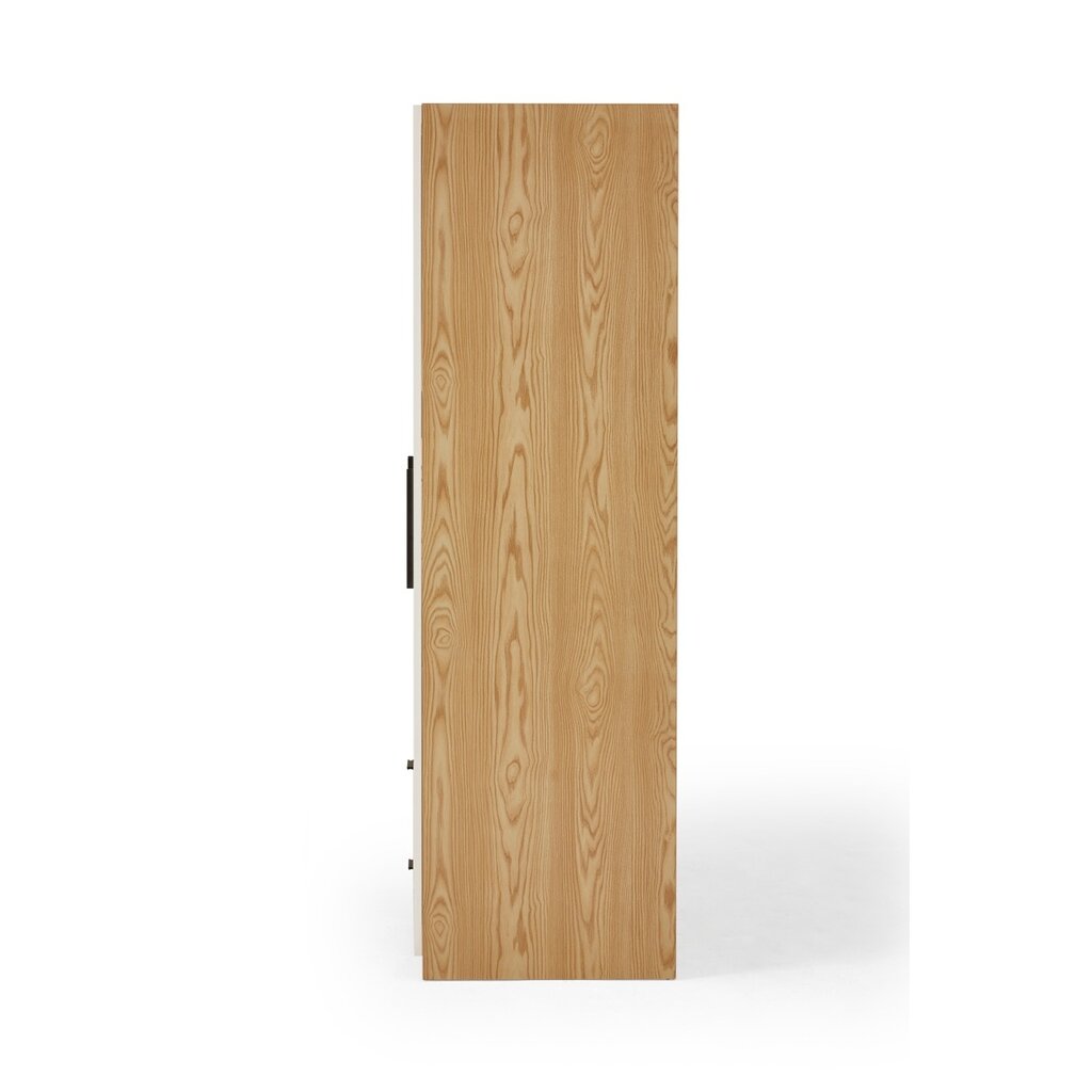 Armoire penderie 3 portes 2 tiroirs 120x60x200 cm Bois + Blanc