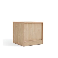 Table de chevet 38x40x37 cm Bois + Blanc