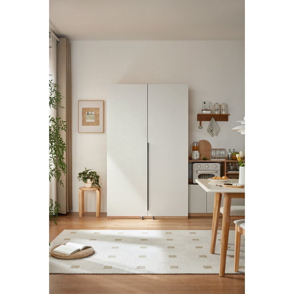 Garde manger 2 portes 120x60x200 cm Bois + Blanc