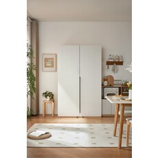 Garde manger 2 portes 120x60x200 cm Bois + Blanc