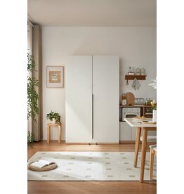 Garde manger 2 portes 120x60x200 cm Bois + Blanc