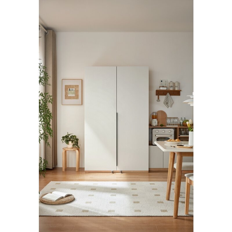 Garde manger 2 portes 120x60x200 cm Bois + Blanc
