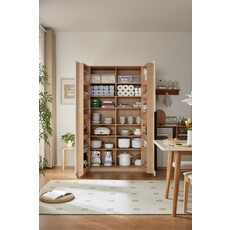Garde manger 2 portes 120x60x200 cm Bois + Blanc