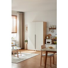 Garde manger 2 portes 120x60x200 cm Bois + Blanc
