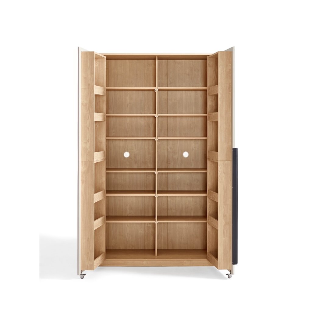 Garde manger 2 portes 120x60x200 cm Bois + Blanc