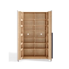 Garde manger 2 portes 120x60x200 cm Bois + Blanc