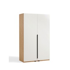 Garde manger 2 portes 120x60x200 cm Bois + Blanc