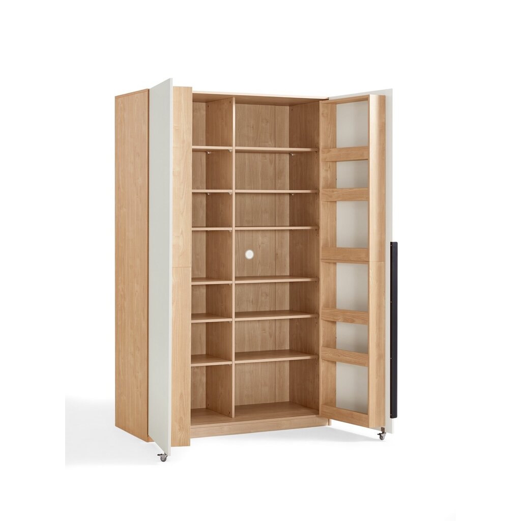 Garde manger 2 portes 120x60x200 cm Bois + Blanc