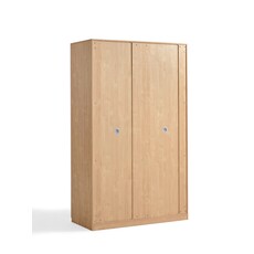 Garde manger 2 portes 120x60x200 cm Bois + Blanc