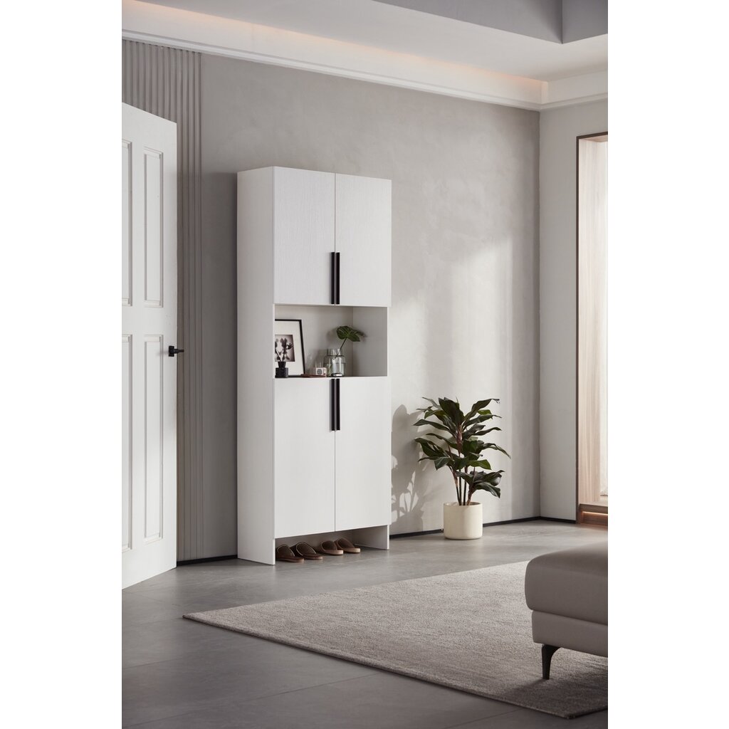 Armoire d'entrée 4 portes 79x33x200 cm Blanc